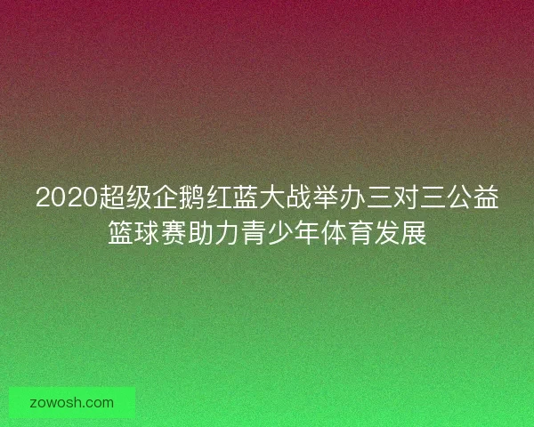 2020超级企鹅红蓝大战举办三对三公益篮球赛助力青少年体育发展