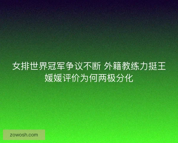 女排世界冠军争议不断 外籍教练力挺王媛媛评价为何两极分化